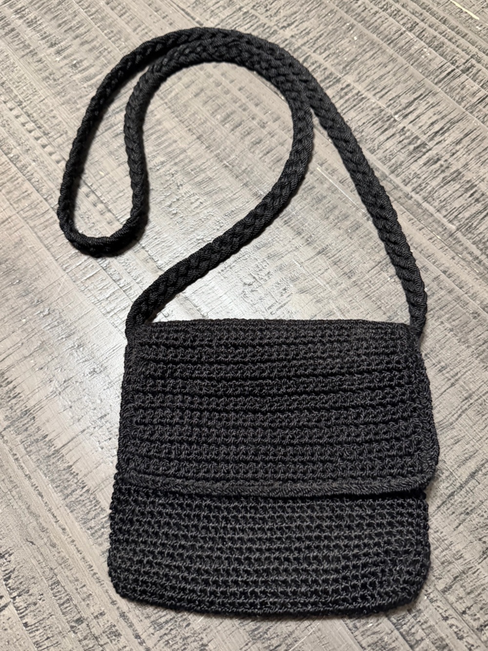 The Sak Black Crochet Crossbody Bag